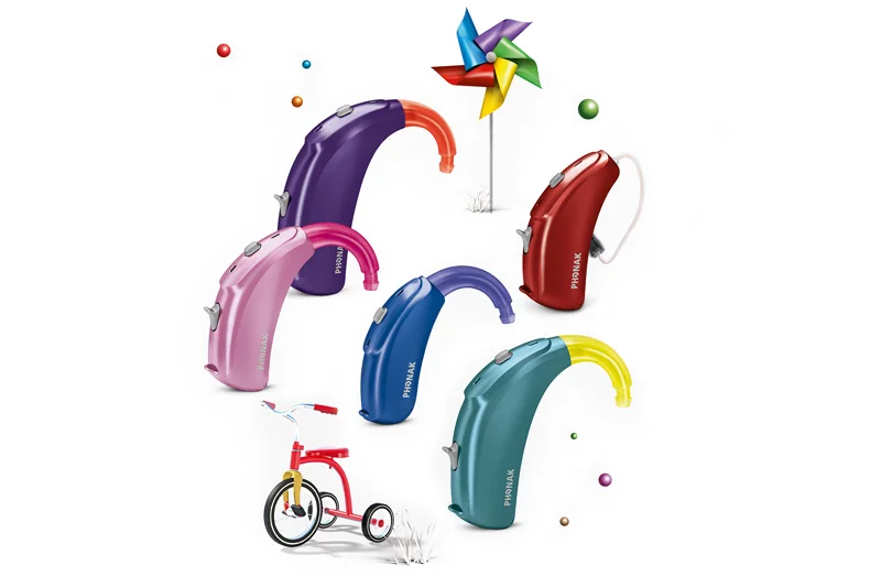 Bunte Hörsysteme für Kinder